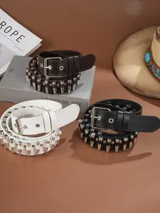 Unisex Punk-Style Belt, Trendy Rock PU Leather Belt, Suitable for Daily Wear, Parties and Valentine's Day Gifts