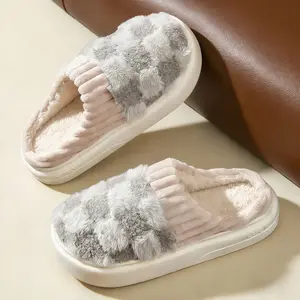 Warm Winter Slippers for Women Men - Cotton Anti-Slip Cashmere Indoor Home Use - Cute Fluffy Monthly Wear - Cozy Comfortable Footwear