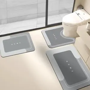 Bathroom Toilet Mat, 1/3pcs Non-slip Bathroom Floor Mat, Diatomite Bathroom Mat, Room Decor Water Absorbent Interior Rug for Bathroom, Living Room, Kitchen, Laundry, Bathroom Home Decor, Drying Door Mat, Bathroom Accessories, Household Items, Home Goods