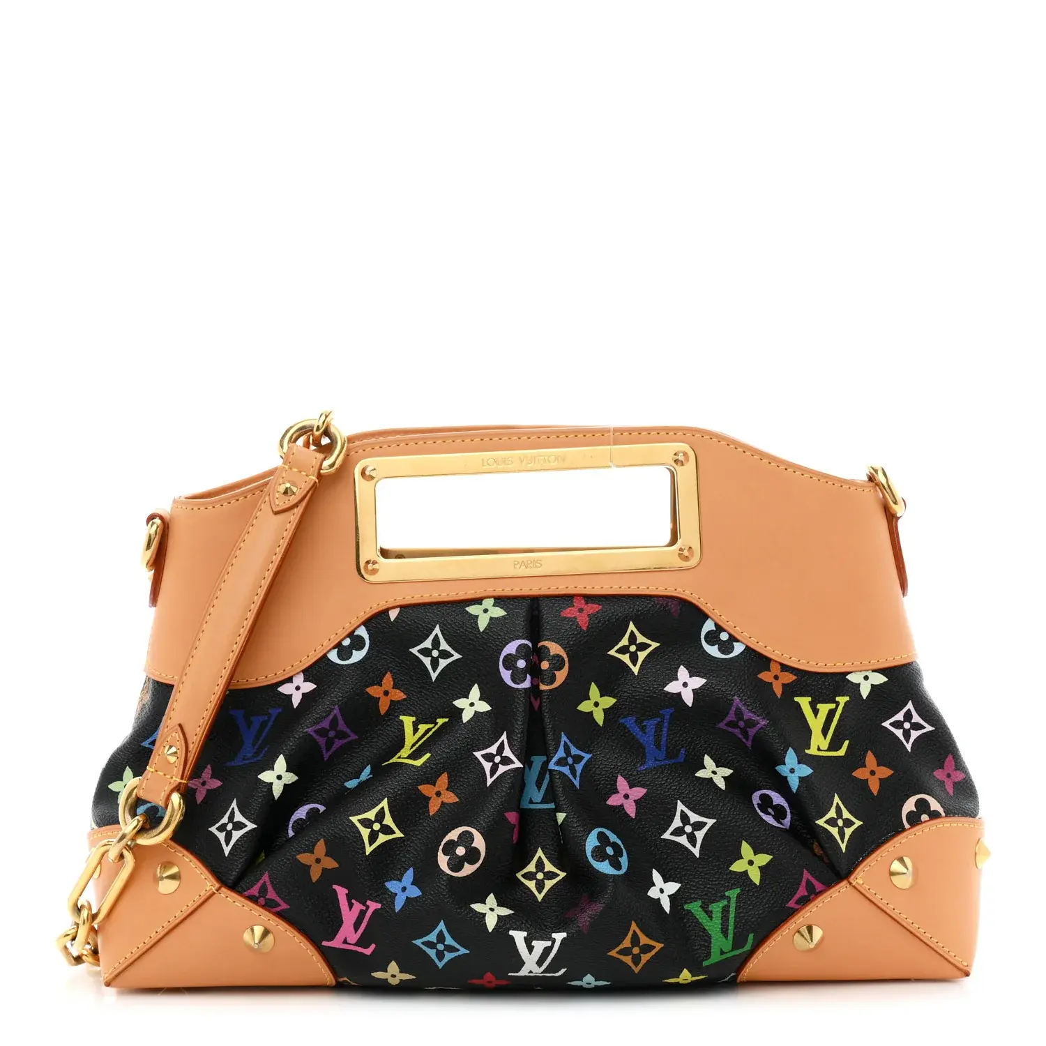 Pre-owned Louis Vuitton Monogram Multicolor Canvas Shoulder Bags Monogram Multicolor Judy MM Black