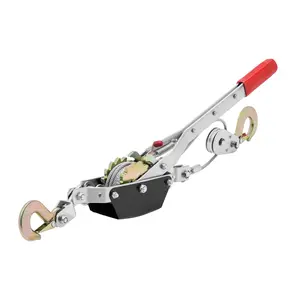 VEVOR Come Along Winch, 2 Ton (4,409 lbs) Pulling Capacity, 12 ft Steel Cable, 2 Hooks, Heavy Duty Ratchet Power Puller Tool with Dual Gears, Automotive Hoist Cable Puller Ideal for Vehicle Rescue