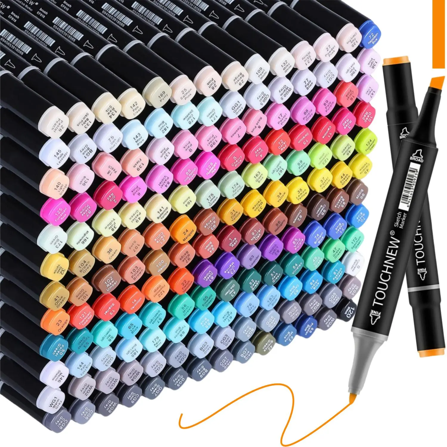Dual Tip Artist Brush & Chisel Tip Sketch Art Markers, 168/80/60/30 Colors Alcohol Brush Markers Set, Aesthetic Cute Preppy Stuff School Supplies, Drawing Markers