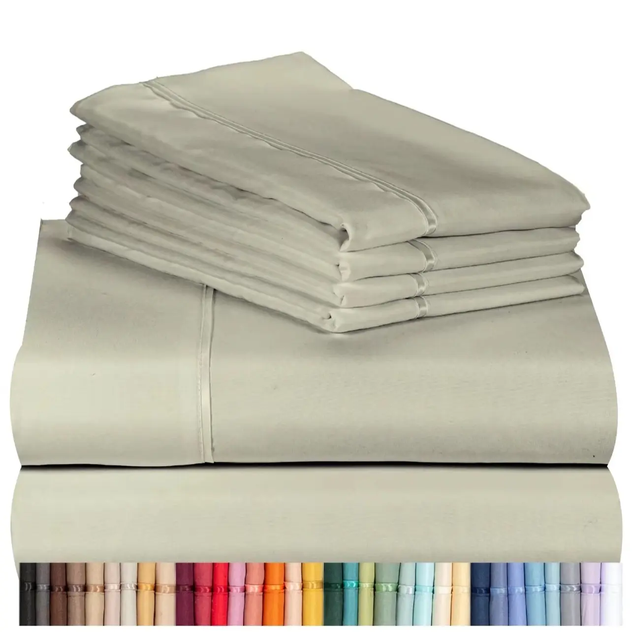 LuxClub 6 PC Sheet Set Silky Soft Eco Friendly Bamboo Sheet Set