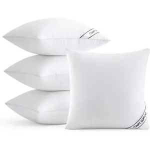 18x18 Inch Pillows Inserts, Pack of 4 Down Alternative Virgin Filling Comfy Support Throw Pillows for Sofa Couch Bed