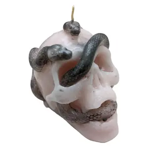 MUSE & Co Skull and Serpents Beeswax Aromatherapy Candle - Non-Toxic, Longer Burn Time, MUSE Fragrance - ZenGen USA Luxury Home Decor Decoration Scented Freshener
