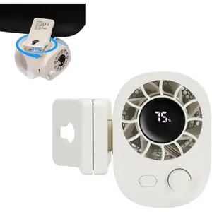 Portable Clip-On Fan, 100-Speed Stepless Mini Wearable Fan with LED Display, 1800mAh Rechargeable Desk Fan for Outdoor Travel