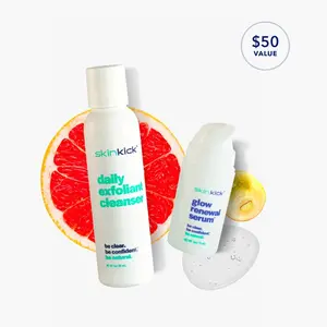 Skin Kick Renew Kick Duo: Clinically Proven Skincare to Fade Acne Scars & Revive Sensitive, Aging Skin