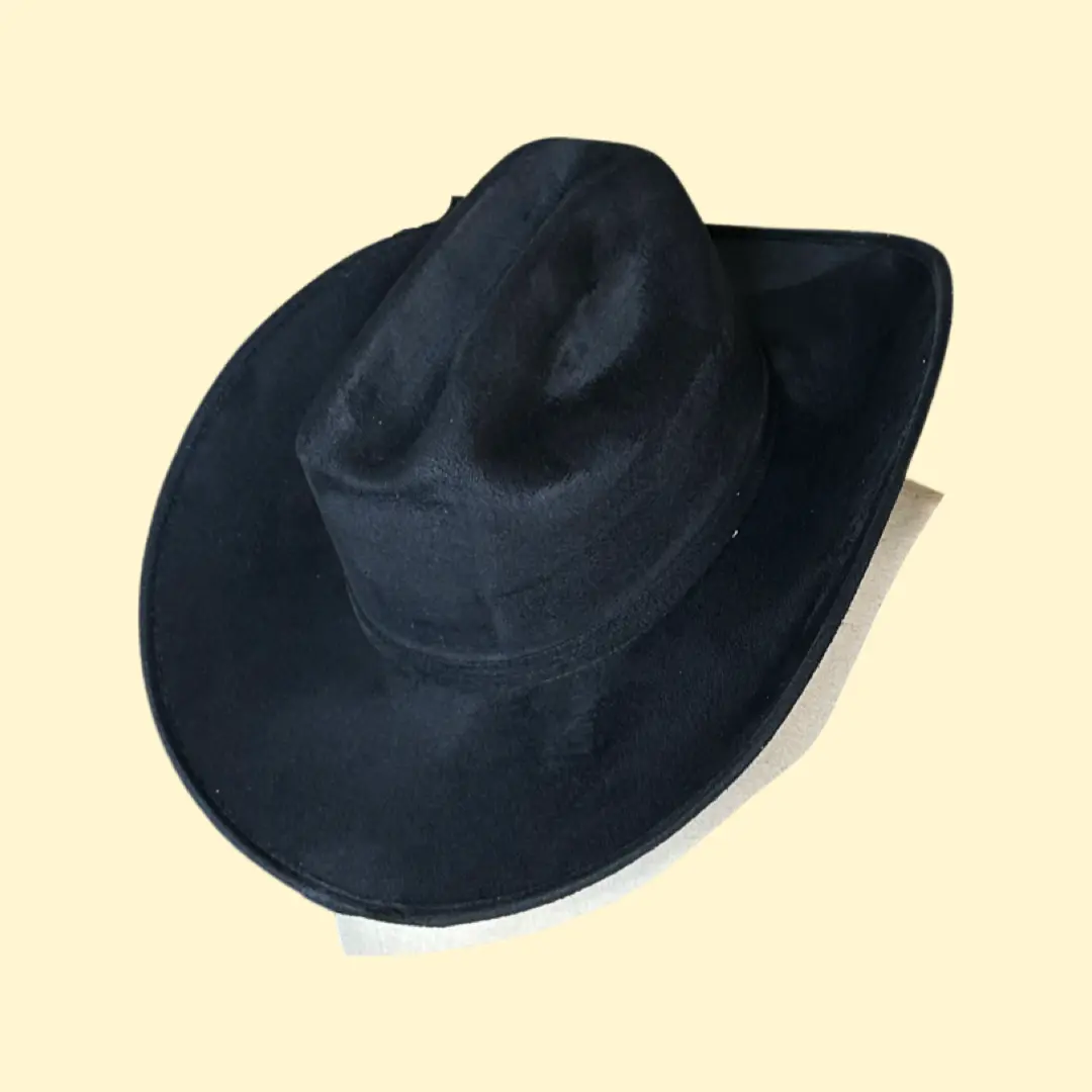 Yellowstone Cowboy Vegan Suede: Black / Medium