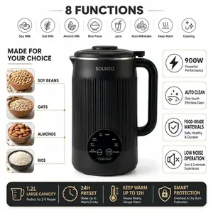 40oz Automatic Nut Milk Maker, Homemade Almond, Oat, Soy, Nut Machine, 10 Blades, auto-operation, auto-clean, Dairy-Free Milk Maker home cooking mixer kars rum Mini Intelligent