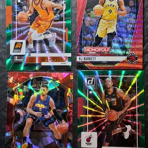 Four NBA Cards - Includes Devin Booker, RJ Barrett, and More - Collectible Sports Trading Cards