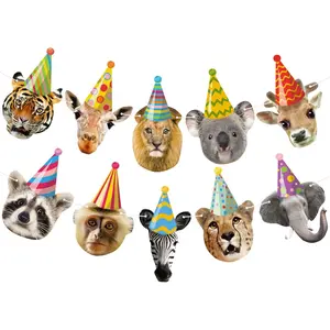 Safari Animals Happy Birthday Banner Animal Birthday Party Decorations Party Animal Banner Garland for Jungle Birthday Decorations Kids Wild Zoo Party Supplies