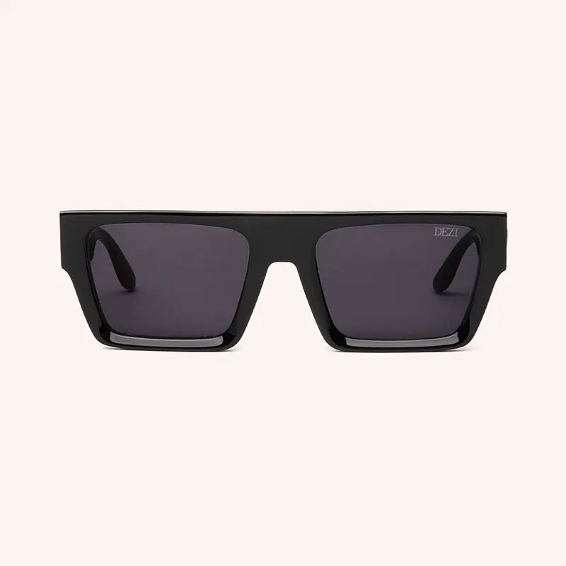 DEZI SLICK - Flat Top Classic Modern Square Framed Sunglasses