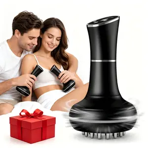 Home Use 3-in-1 Meridian Brush Massager, Electric Heating Vibration Scraping Tool, Neck Shoulder Back Leg Massage, Abdomen Waist Contouring Device, Premium Festival Gift for Elders