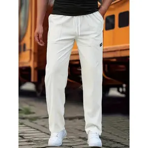 Men's Casual Pocket Jogger Pants, Straight Drawstring Regular Version Long Sports Pants, Suitable for Spring and Autumn