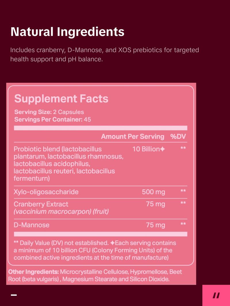 Vaginal Probiotic for Women – pH Balance, UTI, Odor & Flora Support (90 ct)