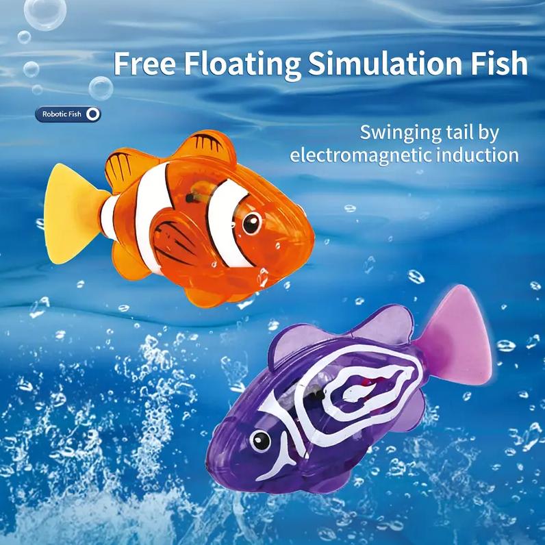 4PCS Electronic Glowing Fish Toys Set, Water-Activated Sensory Playthings, Ideal for Toddler Bathtub Fun & Pool Use