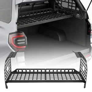 summervibes VEVOR Rear Trunk Cargo Rack, for 2010-2024 Toyota 4Runner, 220 lbs Capacity, Aluminum Alloy Basket Tray Interior Storage Luggage Carrier, Adjustable Height Shelf Stand Organizer for Camping Trip Gear