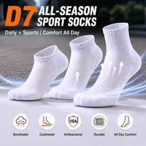 T0-D7 4 Pairs Cushioned Ankle Running Socks for Men and Women, Low Cut Athletic Socks with Arch Support, Breathable Mesh Panels, Moisture-Wicking Cotton Blend, Non-Slip Heel Fit for Gym, Walking, Tennis, Travel, Running, Workout and Long Work Days