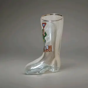 Vintage German Beer Glass Boot  7.5" Pilsner