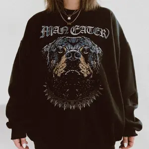 Man Eater Rottweiler Sweatshirt | Feminist Sweatshirt | Vintage Style Sweatshirt
