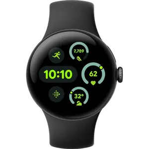 Refurbished Google Pixel Watch 3 (2024) GG3HH (GPS Only, No Cellular) Matte Black Aluminum Excellent Condition with 1 Year Warranty