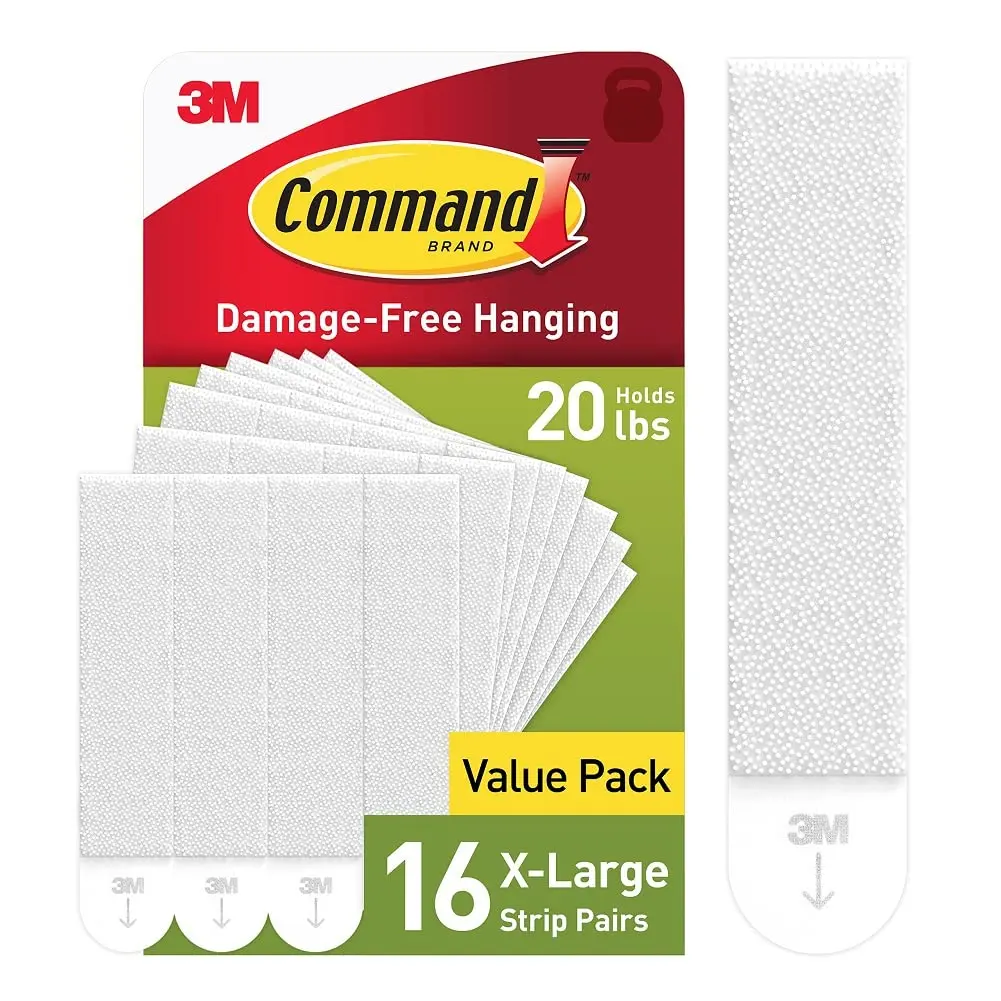 Command 20 Lb XL Heavyweight Picture Hanging Strips 16 Pairs (32 Command Strips), Damage Free Hanging Picture Hangers, Heavy Duty Wall Hanging Strips for Home Decor, White Adhesive Strips 3M
