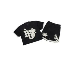 Pluton Black Mesh T-Shirt/Short Set