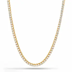4MM CLASSIC TENNIS NECKLACE 18KT GOLD PLATED