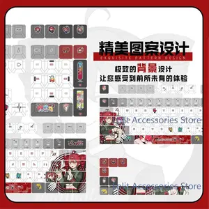 122 Keys Anime Kasane Teto Suitable Various Computer Keycap Gaming Keyboard Keycaps Game Mechanical Keyboard Keycap  Dress Up