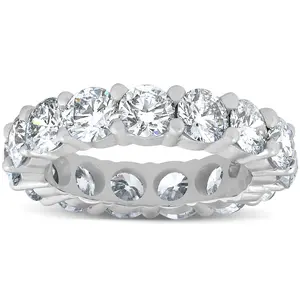 5 Ct Lab Grown Diamond Eternity Ring Womens Wedding Band 14K White Gold