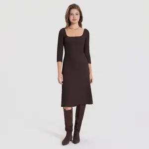 Women's 3/4 Sleeve Textured Tunic Dress - A New Day