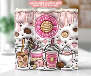 Cafecito y Chisme - 20 oz Tumbler Sublimation Transfer