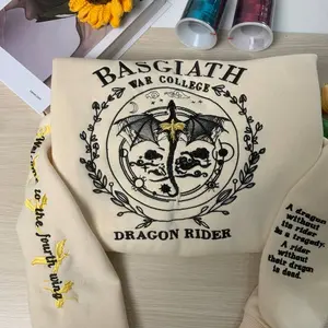 Basgiath War College Embroidered Sweatshirt, Fourth Wing embroidered sweatshirt, booktok, Dragon Rider,Fantasy Reader, bookish gifts