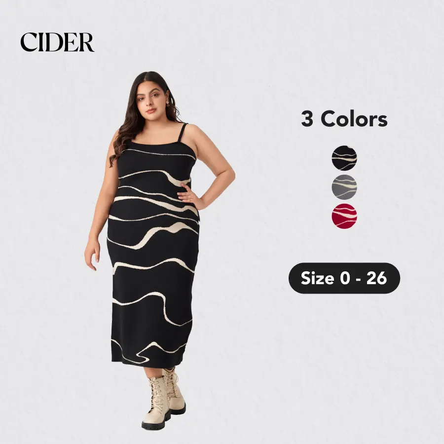 Cider [3 colors, Size 0-26] Marble Pattern Knitted Dress SohoChic
