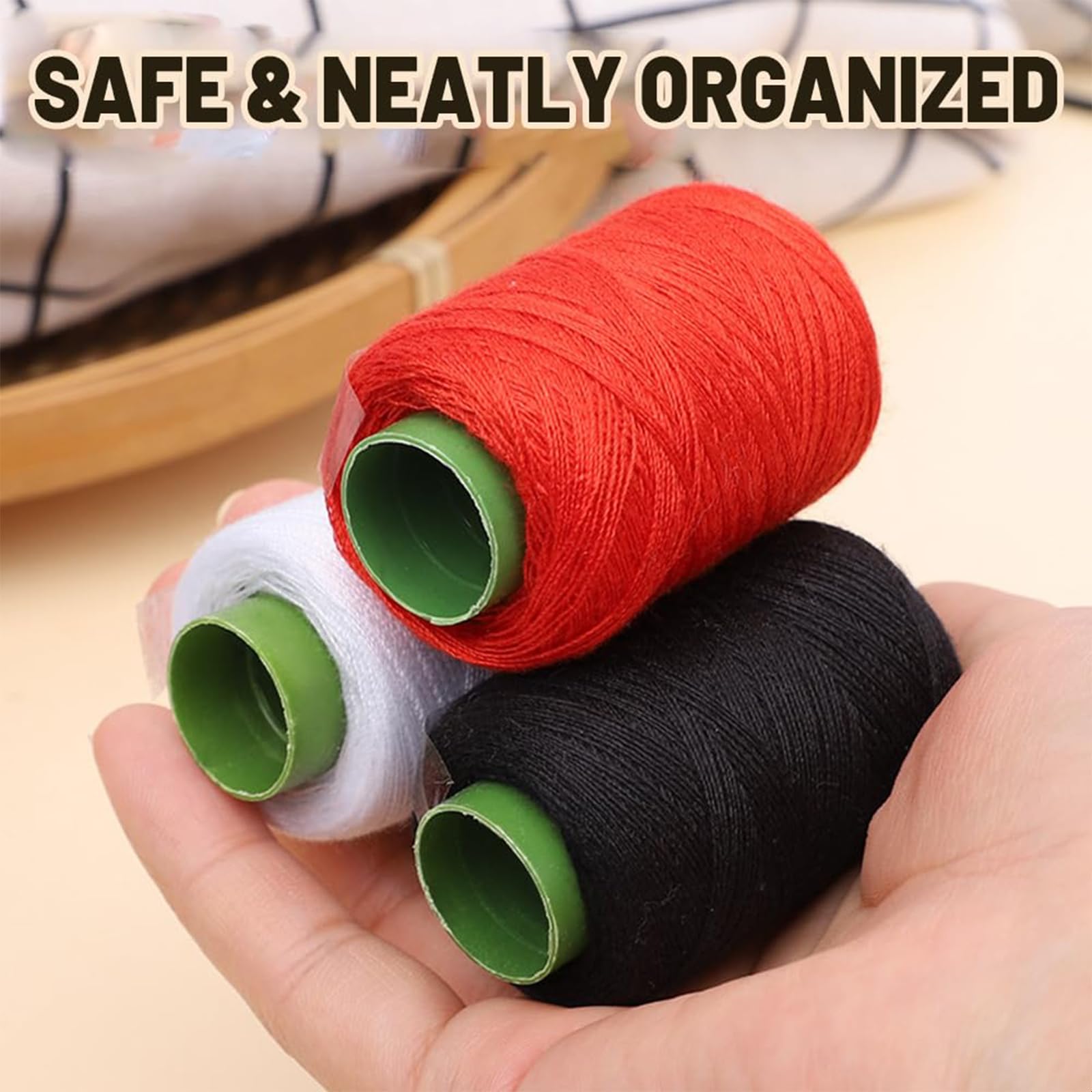 Multi functional big eye steel needle and thread set, containing 64 steel needles and rich wires, compact and portable, easy to handle clothing repair and fabric production, suitable for beginners and professional DIY enthusiasts
