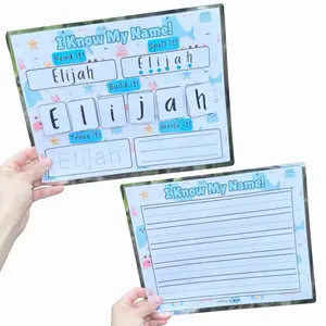 Personalized Laminated I Know My Name Sheet with Velcro Dots for Interactive Learning Activity I Can Write My Name