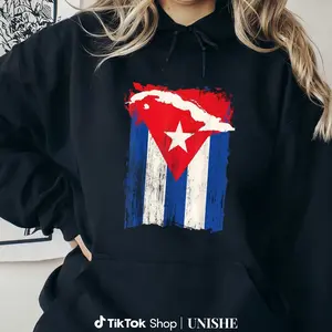 100% Cuba Flag Hoodie – Cuban Heritage Month Long Sleeve with Island Map Graphic
