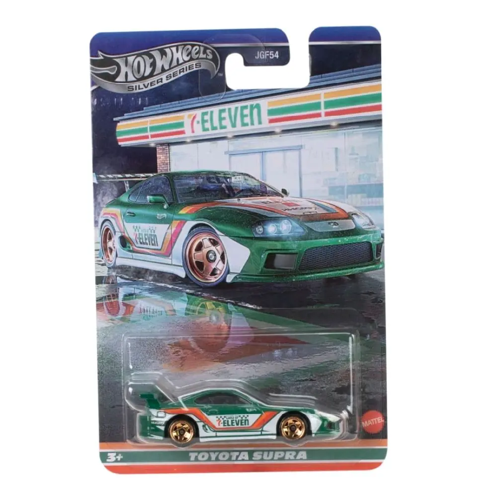 Hot Wheels 7-11 Toyota Supra Car Diecast Toy - Limited-Edition Collectible Form Model Car for Enthusiasts of 7-11 Brand
