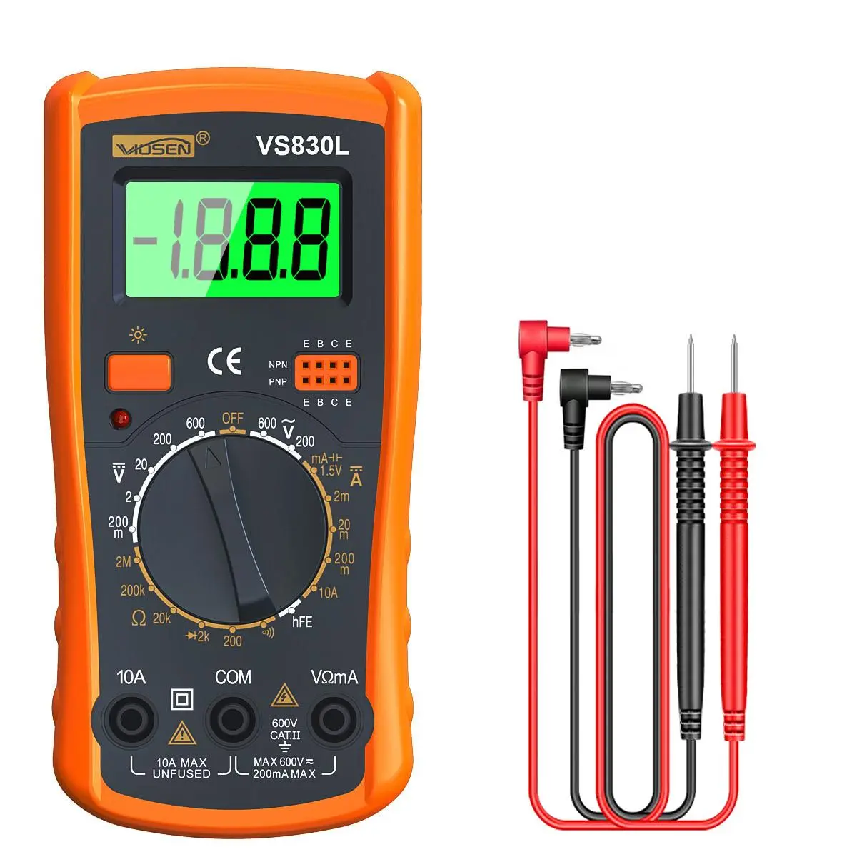 Fluke-branded Automatic Professional Digital Multimeter, Manual Range, Voltage Tester Ammeter Voltmeter, Measures Voltage, Current, Resistance, Tool