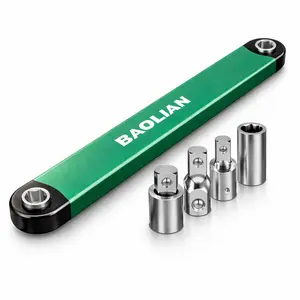 4-in-1 Multifunctional Extension Wrench Kit, Ratchet Torque Extension with 3/8" Drive & 4 Adapters, Labor-Saving Adjustable Wrench for Tight Spaces, Impact Capable Tool for Pros and DIYers