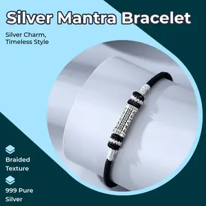#ValentinesGift #CoupleGoals #GoodVibes#Tibetan Mantra 999 Silver Bracelet – Vintage Braided Design for Luck & Love