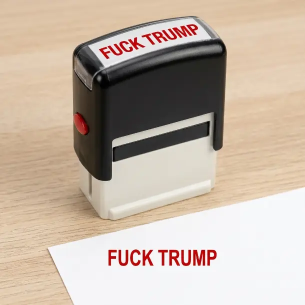 Self-Inking Red Ink "Fuck Trump" Stamp - Office Stationery for Money Marking, Election Party Decor, Novelty Political Gift, Trump Merchandise