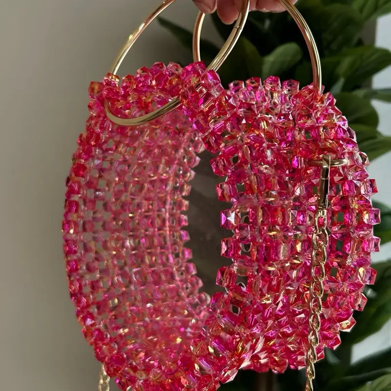 Primrose Beaded Bag Handmade for Outing Essentials - Stylish & Practical See-Through Design with Durable Construction Perfect for Everyday Use