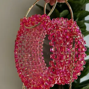 Primrose Beaded Bag Handmade for Outing Essentials - Stylish & Practical See-Through Design with Durable Construction Perfect for Everyday Use