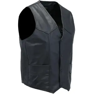 JAMIN LEATHER® Men's Western Ultra Soft Lambskin Leather Vest #VML01 with Front Pockets & Acrylic Lining for Menswear Fashion