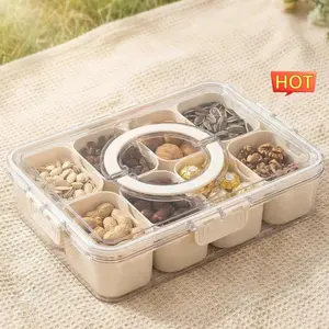 Snackle Box Container with Lid Travel CharcuterieBox with Handle Organizer for Candy, Fruit, Nuts,Veggies, Snacks, Beach Essentials, Portable LunchBox , Mothersdaygift