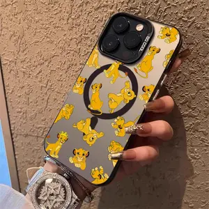 Cartoon The L-Lion K-King1 Phone Case for iPhone 17 16 15 14 13 12 11 Pro Max Air Magnetic MagSafe Matte Laser Metallic Phone Case Gradient Matte Texture Durable Scratch-Resistant Protective Cover Funda