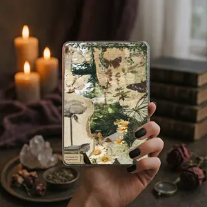 Vintage Nature Junk Journal Kindle Insert Green & Sepia Tones Glossy Photo Paper Laminated Fits Kindle Cottagecore Journaling