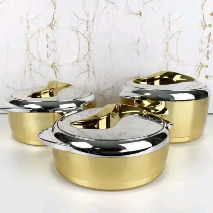 3Pcs Set Insulated Hot Pot Abs Plastic Shell Food Warmer 1.5L 2L 2.5LCasseroles (Set of 3)  Cookware