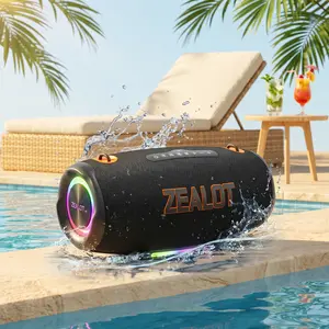 140W Maximum power【ZEALOTs 】Portable wireless speaker, high fidelity sound and audio, desktop Bluetooth speaker surround sound,RGB ambient light, 24000mAh long battery life, supports USB/TF card/AUX/BT smartphones. Ideal choice for family/car/party